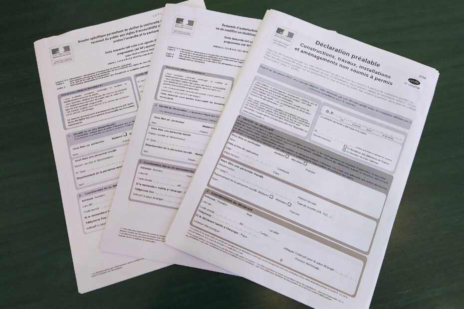 Documents administratifs pour les travaux